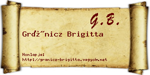 Gránicz Brigitta névjegykártya